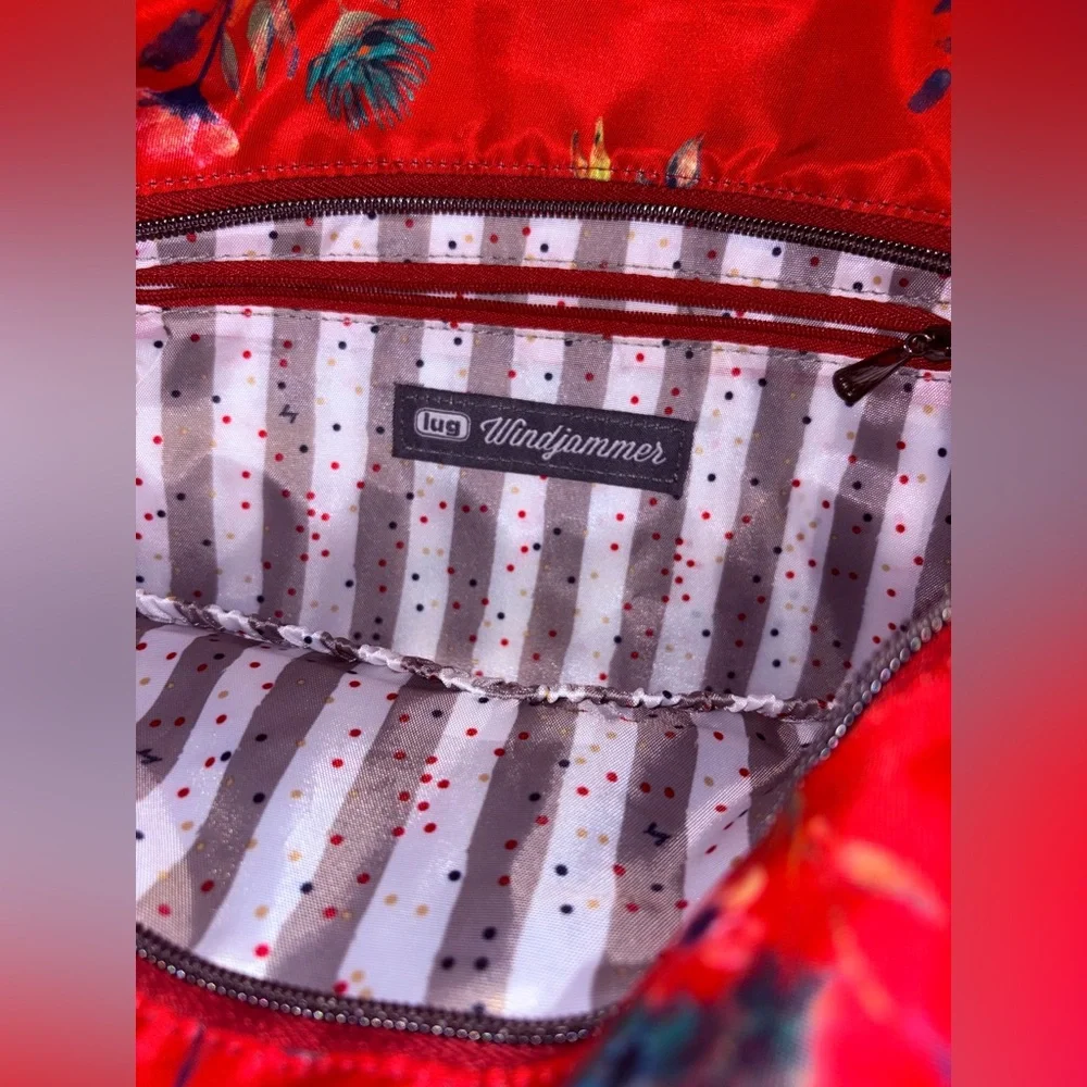 Lug Windjammer Tote Bag Crimson Bloom Floral Red - Picture 12 of 16